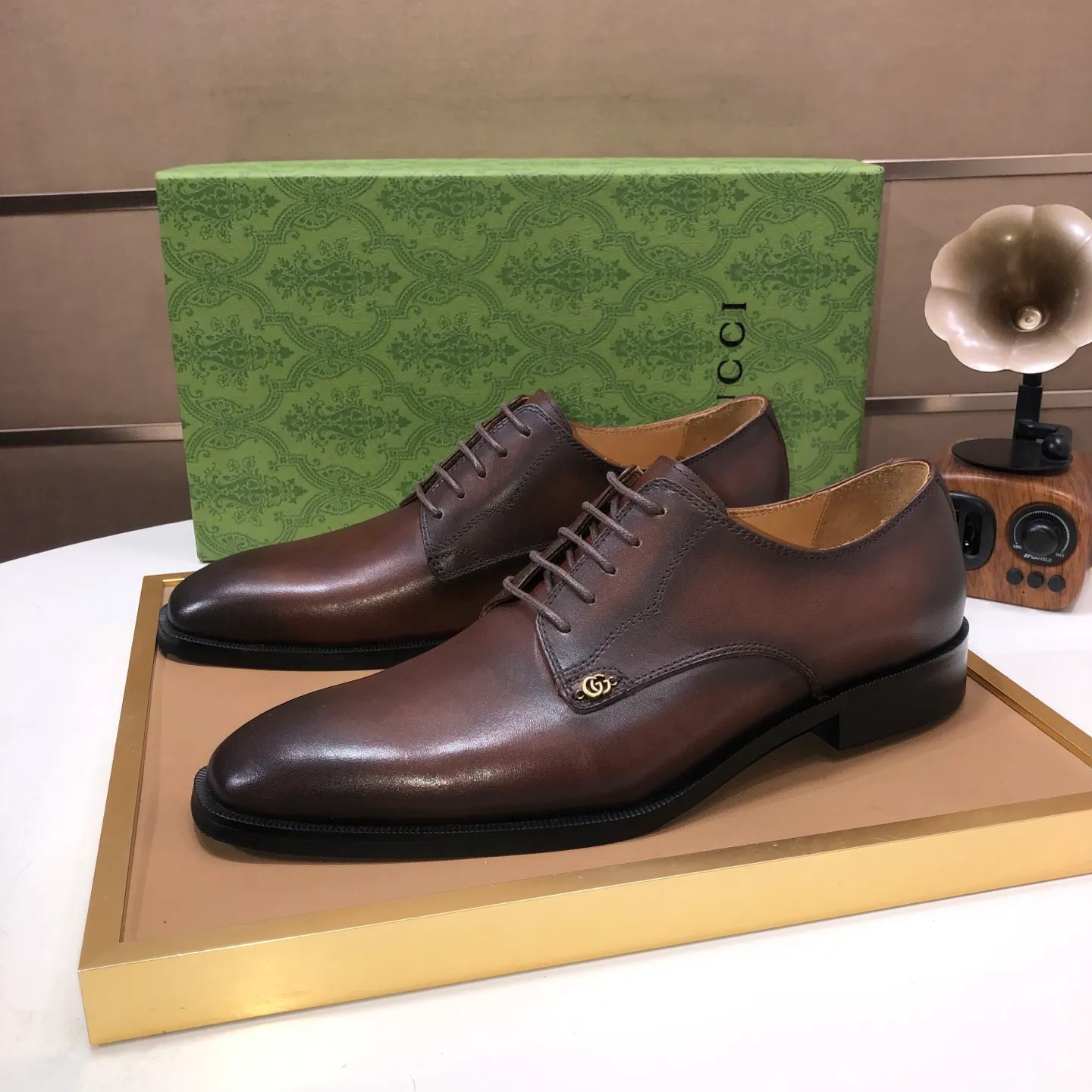 Men's shoes 💰580💰[GUCCI—Gucci] The latest high-end version of Gucci. Official website new model. Available at the same time at counters, the uppers are made of original cowhide imported from Italy/matched with the original special material splicing design concept; "highlight, high-end, grade, extravagance" and exquisite workmanship (original mesh fabric) sole: original factory special outsole size (38-45) (custom-made 45 non-returnable)